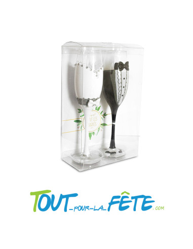 Flûte à champagne vive les mariés