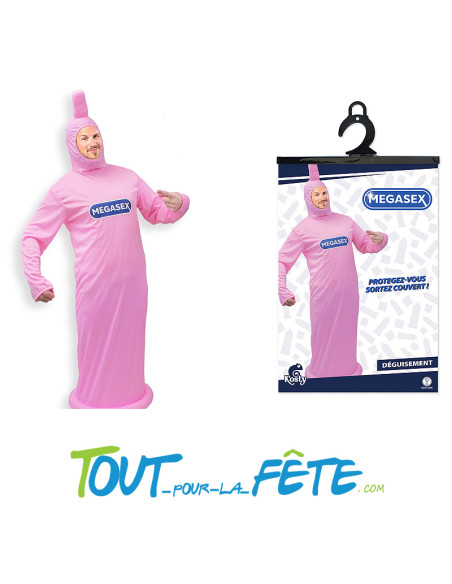 Déguisement préservatif rose taille unique