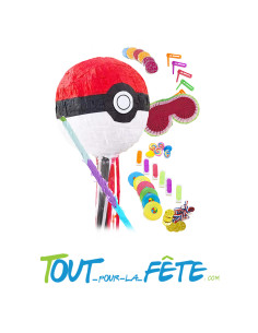 Piñata à tirer Pokemon© pokeball a remplir 30cm x 30cm 2