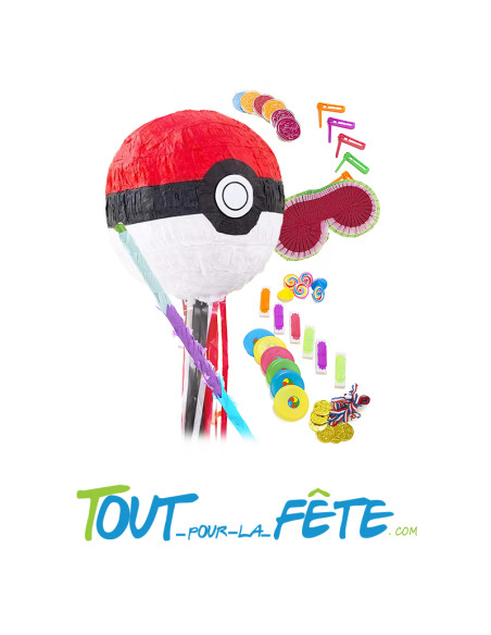 Piñata à tirer Pokemon© pokeball a remplir 30cm x 30cm