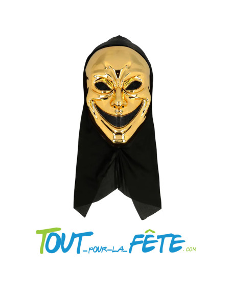 Masque tueur or avec capuche