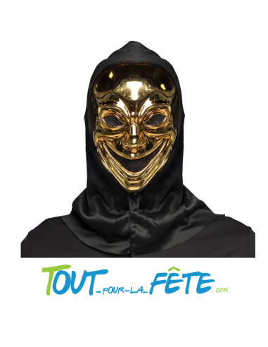 Masque tueur or avec capuche