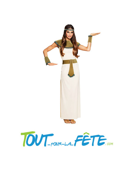 Déguisement de Cléopâtre blanc et or