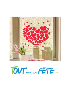 Lot de stickers coeur rouge