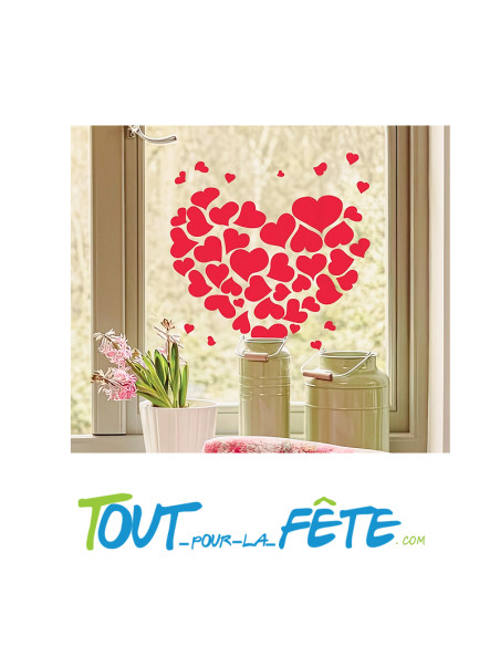 Lot de stickers coeur rouge