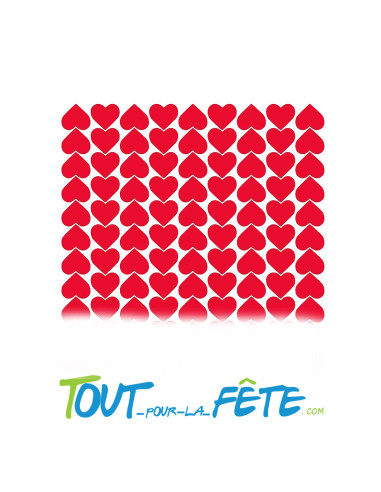 Lot de stickers coeur rouge