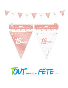 Guirlande fanions âge ROSE GOLD 6m 9 fanions 2