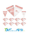 Guirlande fanions âge ROSE GOLD 6m 9 fanions