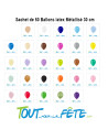 Sachet de 50 Ballons latex métallisé 30 cm