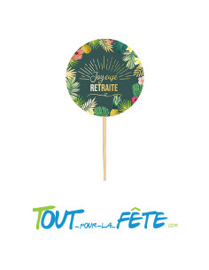 Lot de 12 pics déco joyeuse retraite