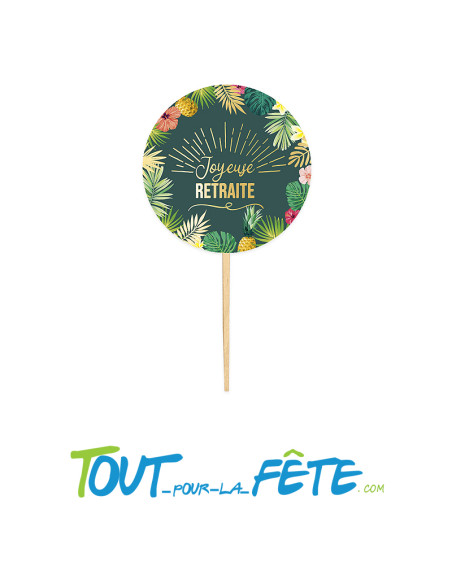Lot de 12 pics déco joyeuse retraite