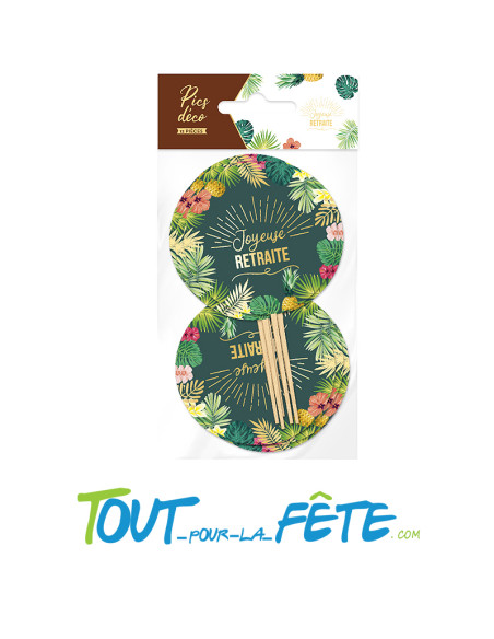 Lot de 12 pics déco joyeuse retraite