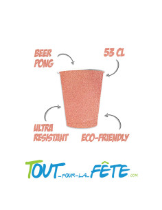 Lot de 10 gobelets rose gold pailletés en carton 5 2
