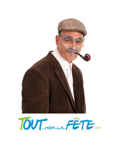 Set de vieillard chapeau, pipe, lunettes, moustaches, sourcils