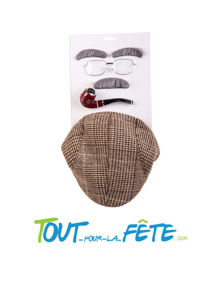 Set de vieillard chapeau, pipe, lunettes, moustaches, sourcils