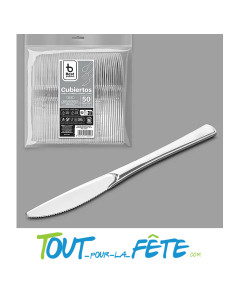 lot de 50 couteaux argent en plastique facon inox