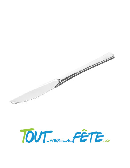 lot de 10 couteaux argent en plastique facon inox