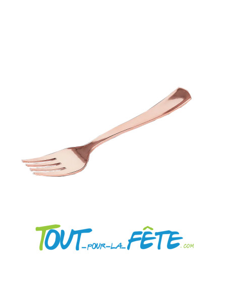 lot de 6 fourchettes rose-gold en plastique facon inox