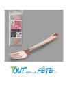 lot de 6 fourchettes rose-gold en plastique facon inox
