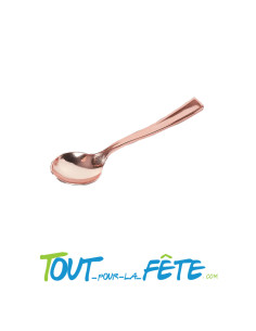 lot de 6 grosses cuillères 17 cm rose-gold en plastique facon inox 2