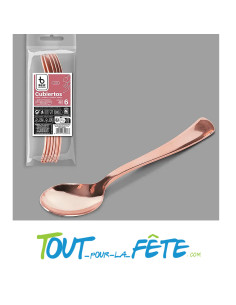 lot de 6 grosses cuillères 17 cm rose-gold en plastique facon inox