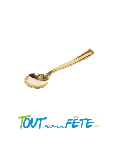 lot de 6 petites cuillères 13 cm or (doré) en plastique façon inox