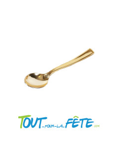 lot de 6 grosses cuillères 17 cm or (doré) en plastique facon inox 2