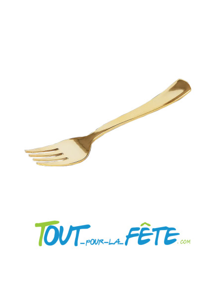 lot de 6 fourchettes or (doré) en plastique facon inox