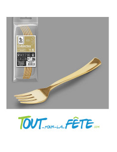 lot de 6 fourchettes or (doré) en plastique facon inox