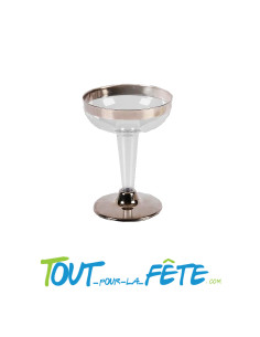 3 verres a pied argent style martini réutilisables et incassables