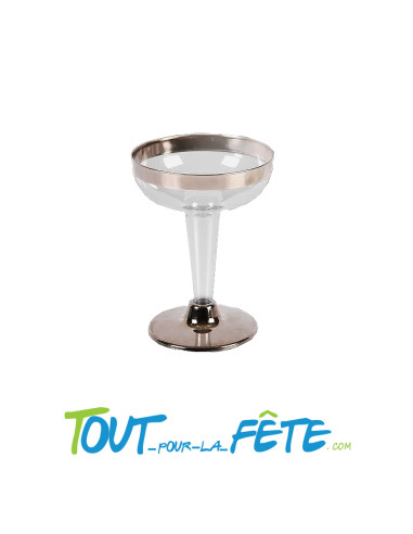 3 verres a pied argent style martini réutilisables et incassables
