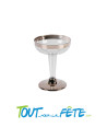 3 verres a pied argent style martini réutilisables et incassables