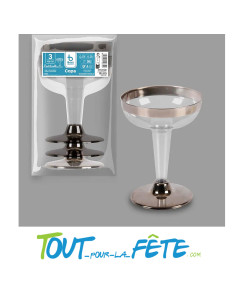 3 verres a pied argent style martini réutilisables et incassables 2