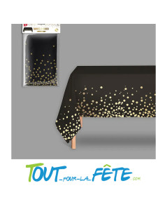 Nappe noir à pois or en polyethylene 1.80m x 1.2m 2