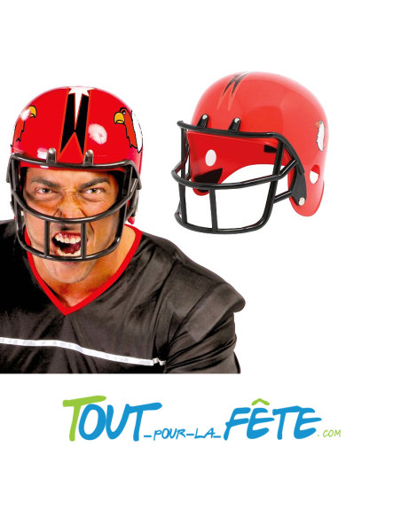Casque de football américain rouge
