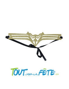 Diadème de super héroïne paillette or 2