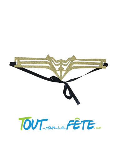 Diadème de super héroïne paillette or