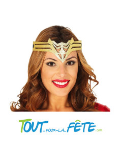 Diadème de super héroïne paillette or