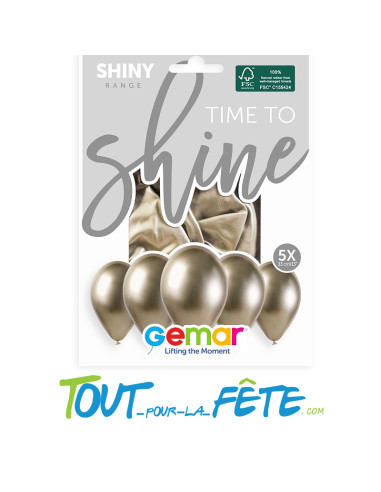 Sachet de 5 ballons Brillant 30 cm