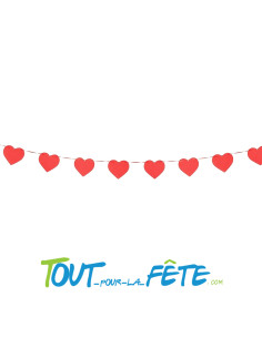 1 guirlande coeur rouge 3m
