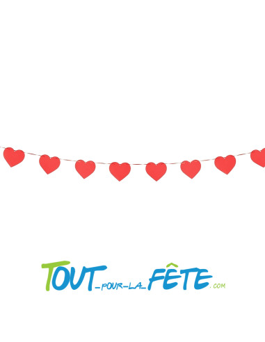 1 guirlande coeur rouge 3m