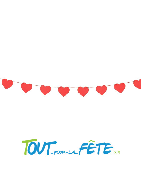 1 guirlande coeur rouge 3m