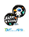Ballon aluminium Espace Happy Birthday 46cm