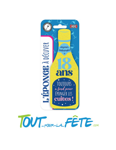 Eponge bouteille anniversaire à l'âge humour