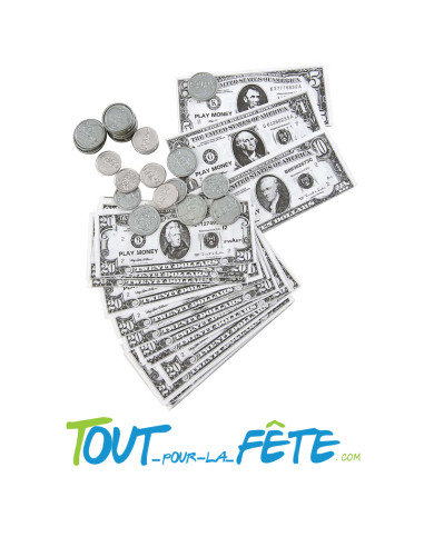 Set de billets et pièces dollar