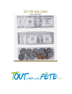 Set de billets et pièces dollar 2