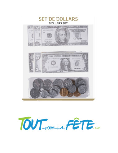 Set de billets et pièces dollar