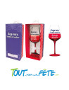 Verre a vin coffret cadeau joyeux anniversaire