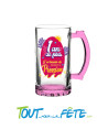 Chope à bière anniversaire rose 1 an de plus