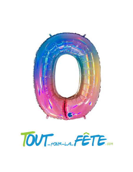 Ballon chiffre aluminium 102 cm MULTICOLORE